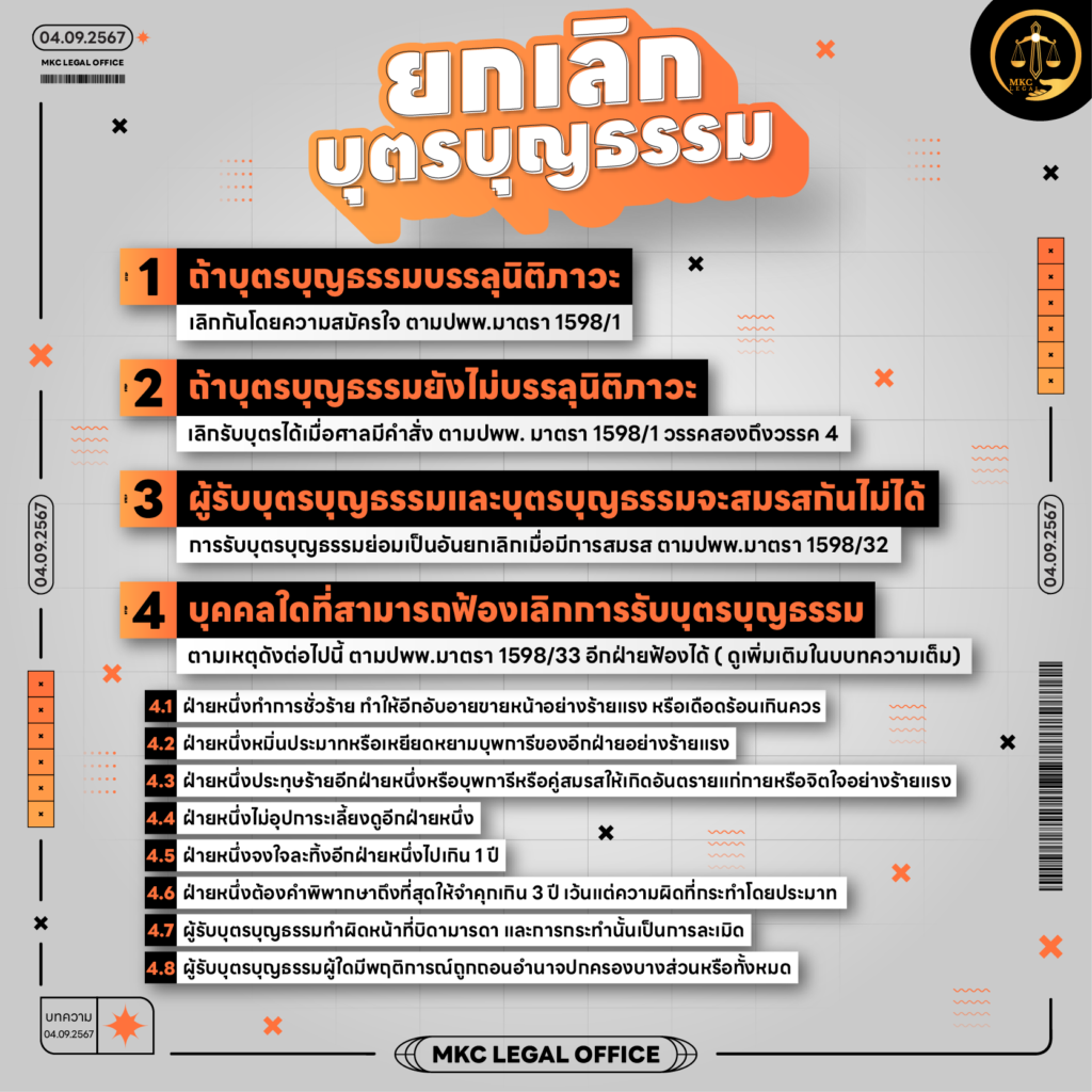 Info - ยกเลิกบุตรบุญธรรม ทำอย่างไรได้บ้าง